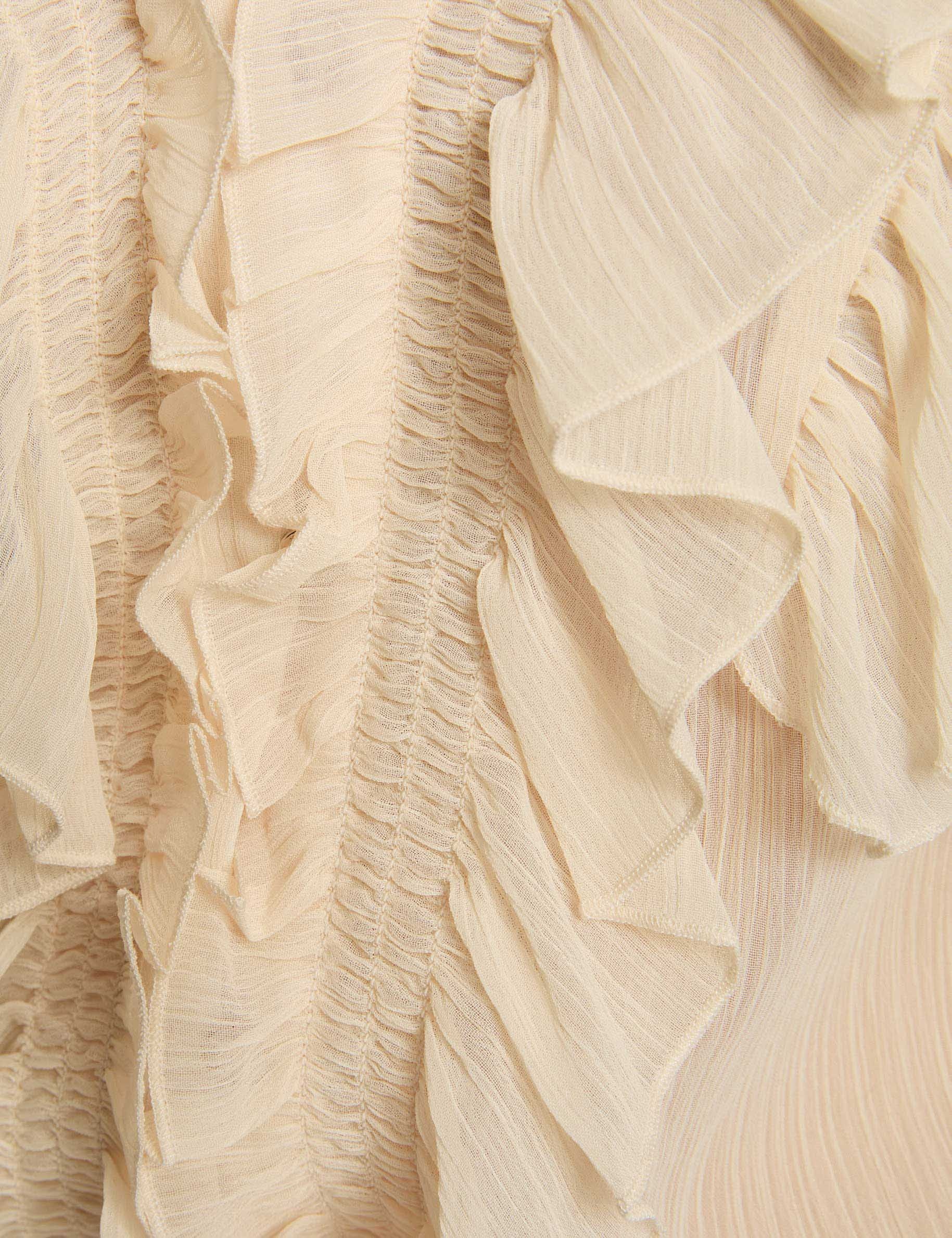 flowy v neck shirt cream women null