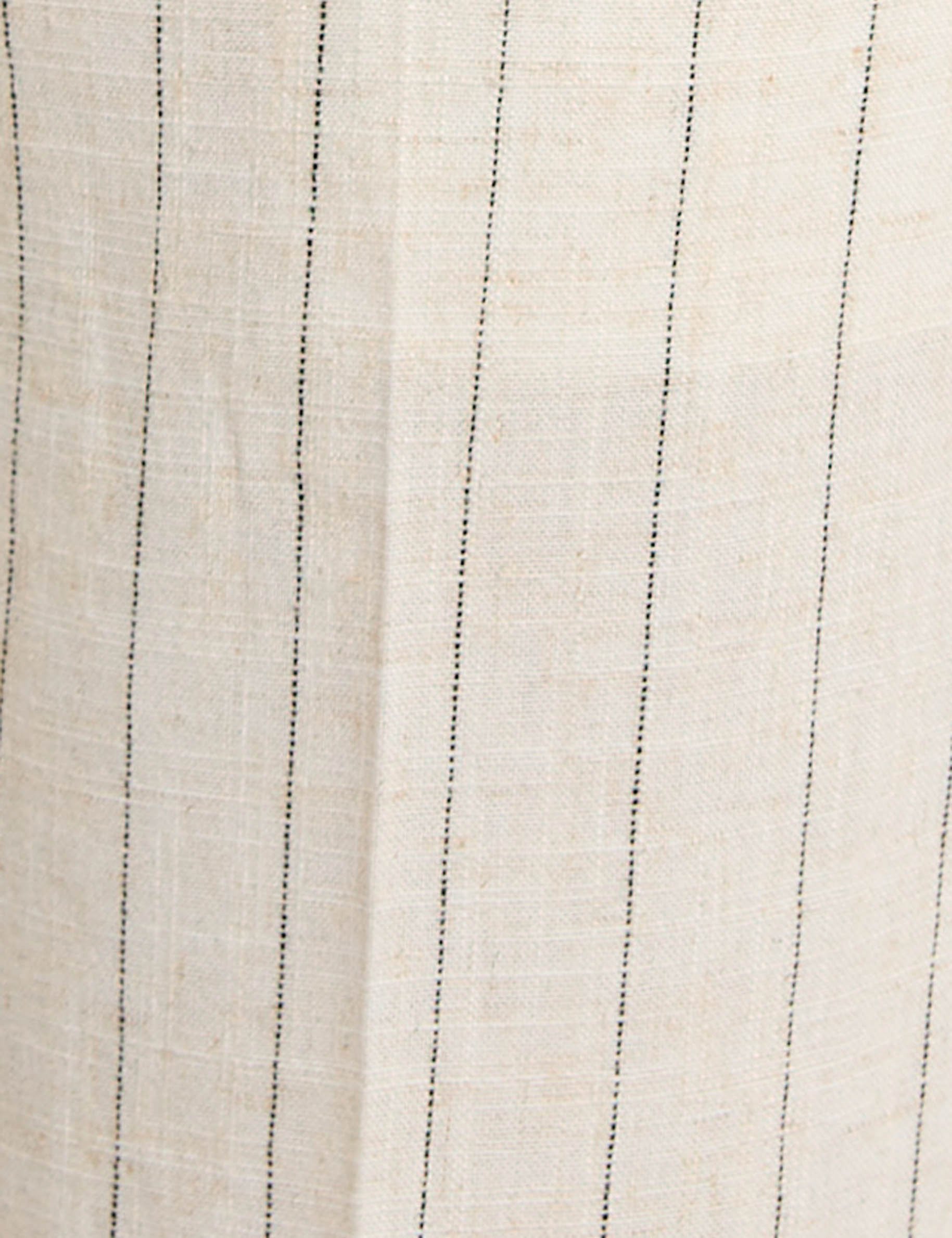 striped wide leg trousers beige women null