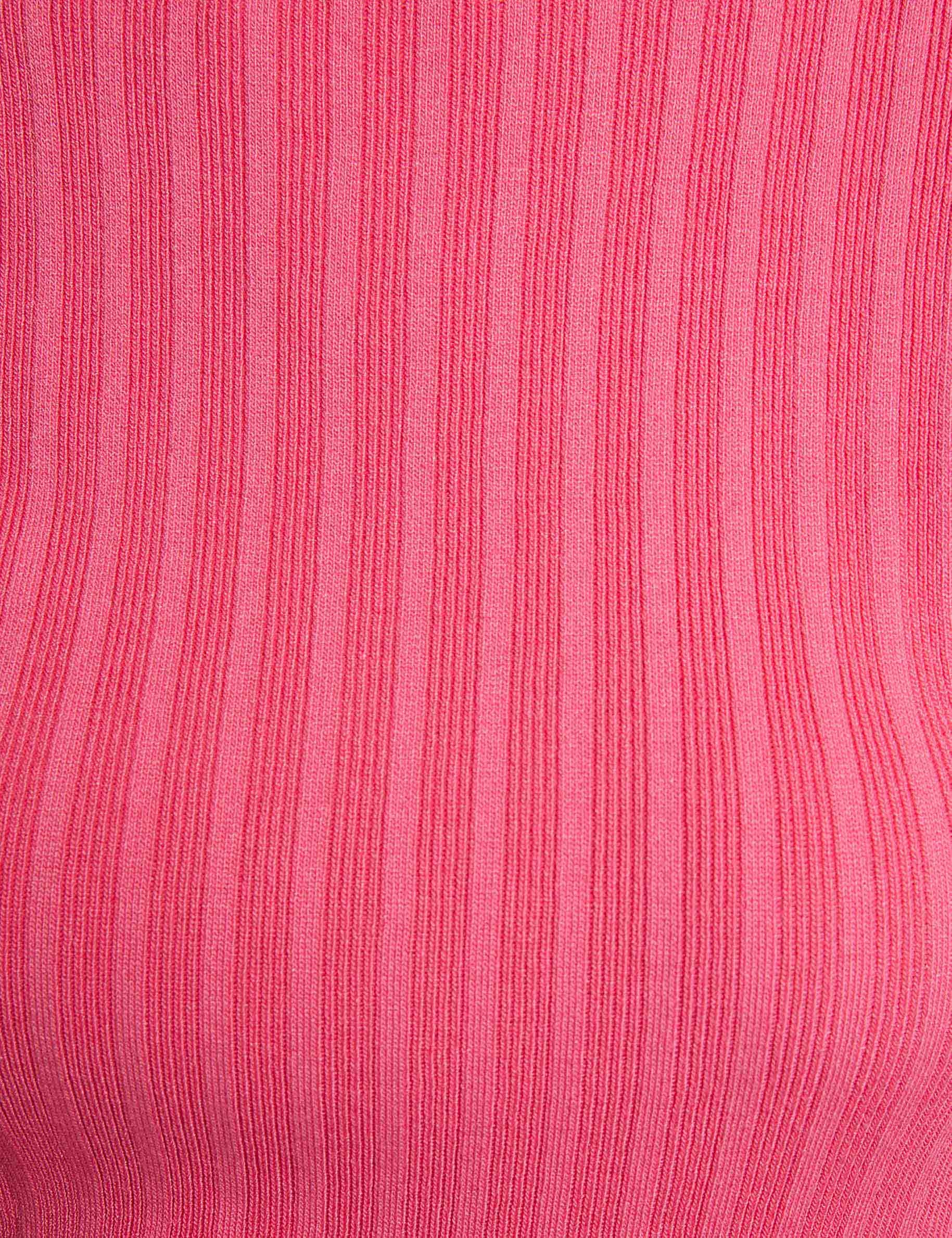fitted sweater with high neck fuchsia pink women null