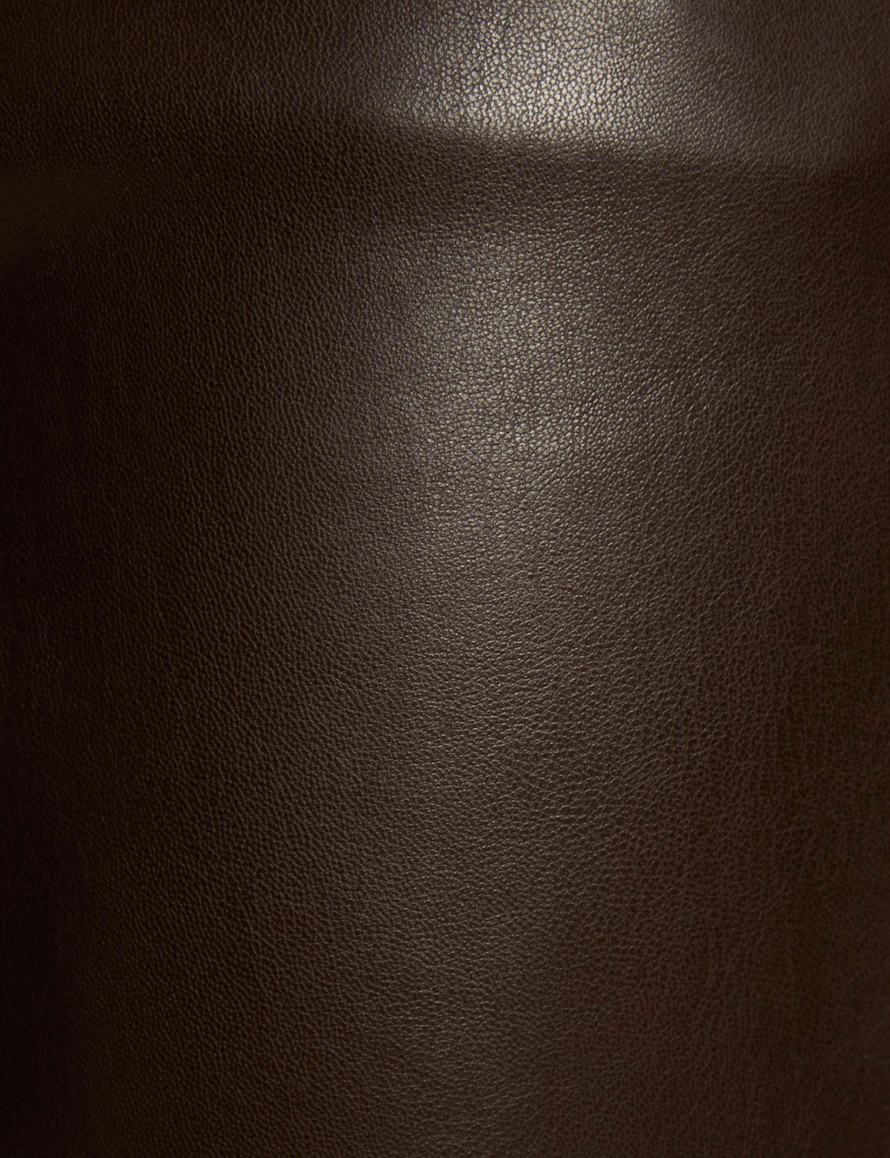 bootcut faux leather trousers dark brown women null