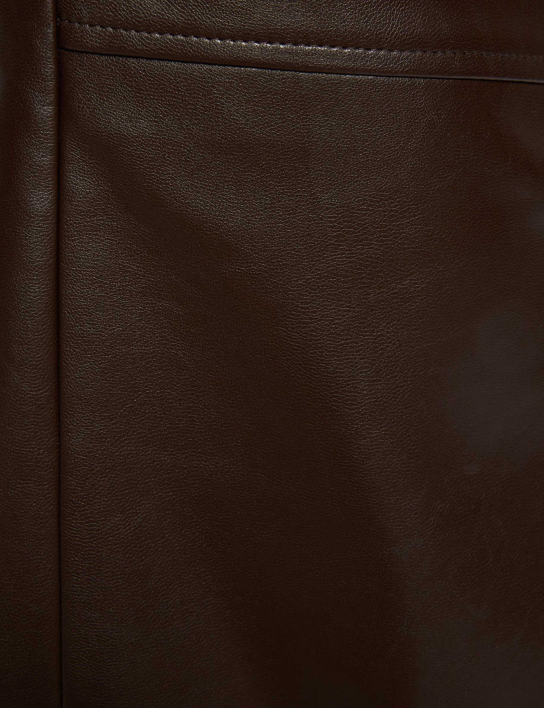 faux leather fitted skirt dark brown women null