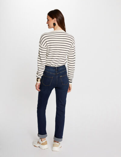 Long-sleeved striped jumper ivory women