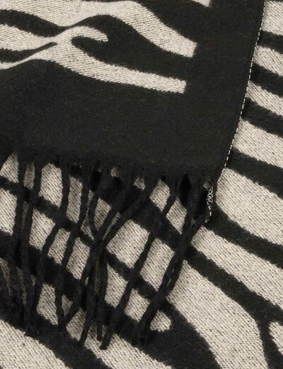 Scarf with zebra print mid-grey women