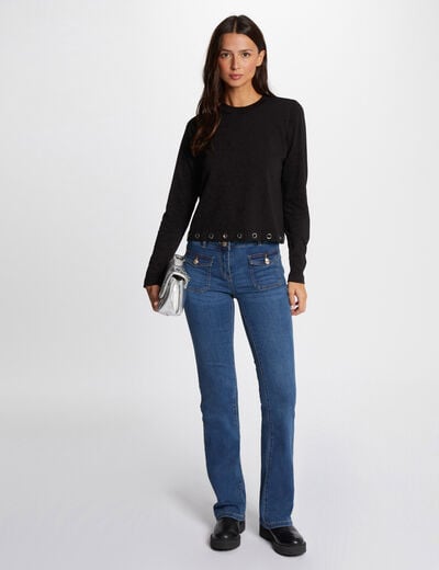 Jeans bootcut poches à boutons jean stone femme