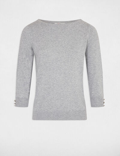 Jumper with boat neck mid-grey ladies'