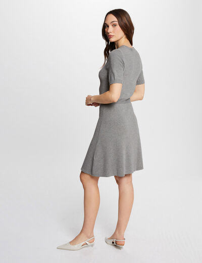A-line mini knitted dress anthracite grey ladies'