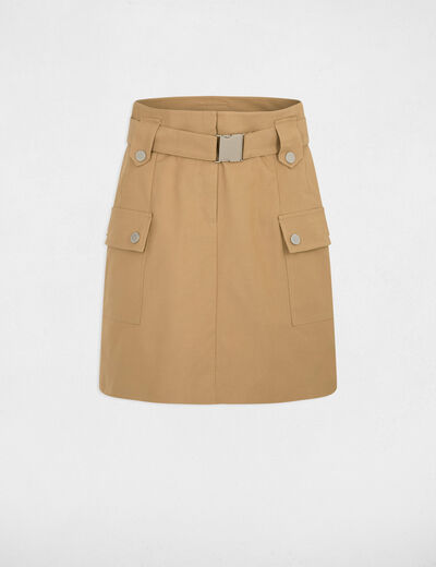 Mini skirt with flap pockets beige ladies'