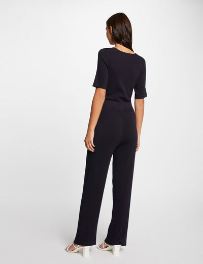 Knitted jumpsuit navy ladies'