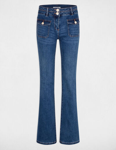 Jeans bootcut poches à boutons jean stone femme