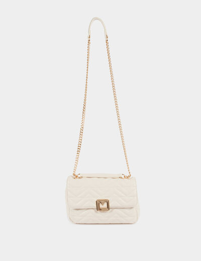 Quilted bag with M buckle ivory women