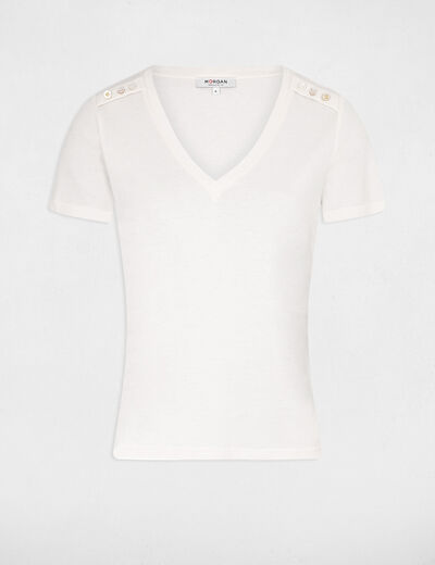 Short-sleeved t-shirt ivory ladies'