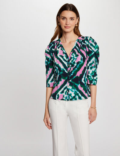3/4-length sleeved shirt multicolored ladies'