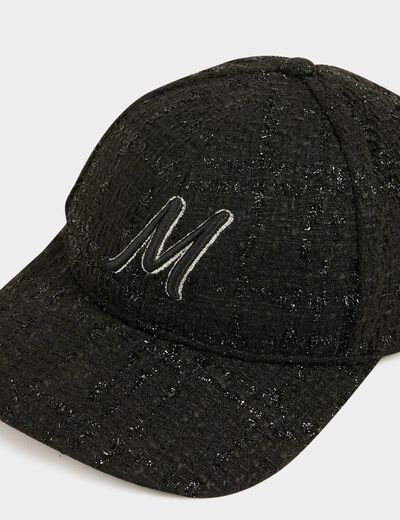 M tweed cap black ladies'