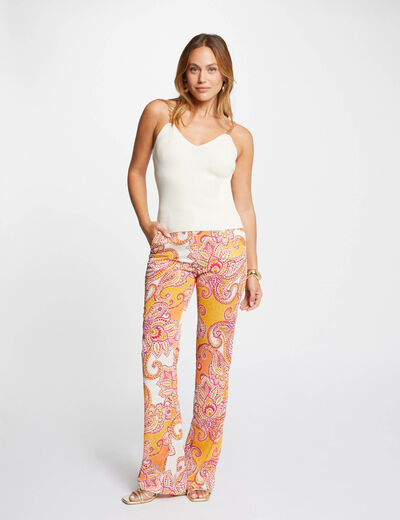 Printed bootcut trousers multicolored ladies'