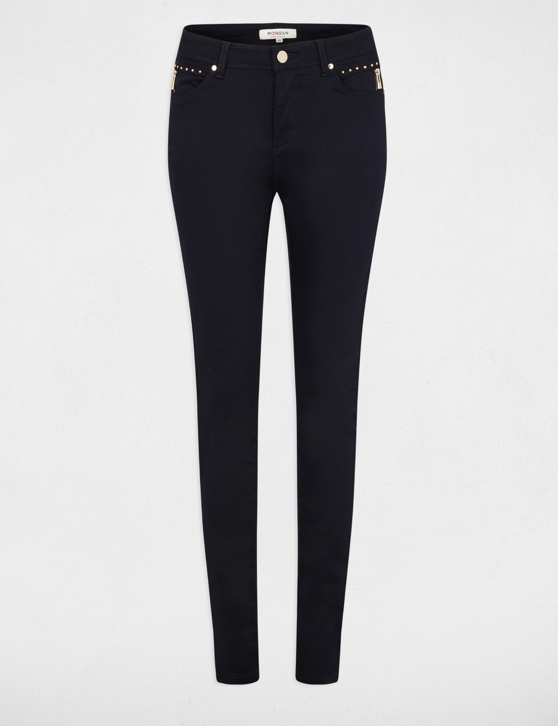 Buy Crimsoune Club Womens Navy Blue Slim Trouser online