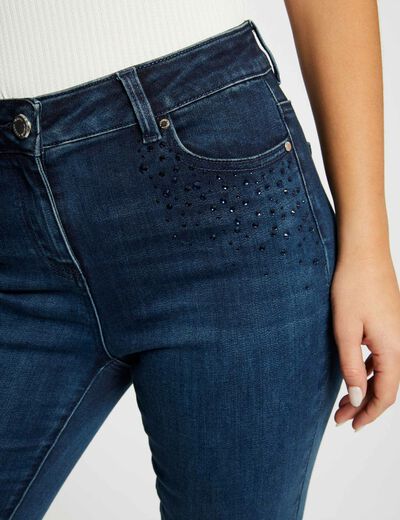 Slim jeans with rhinestones stone denim ladies'