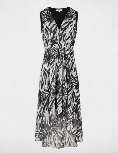 Printed waisted maxi dress multicolored ladies'