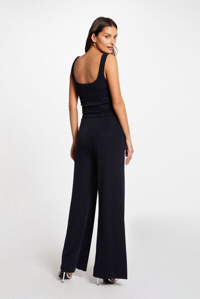 Morgan Navy and Maize Cropped Jumpsuit