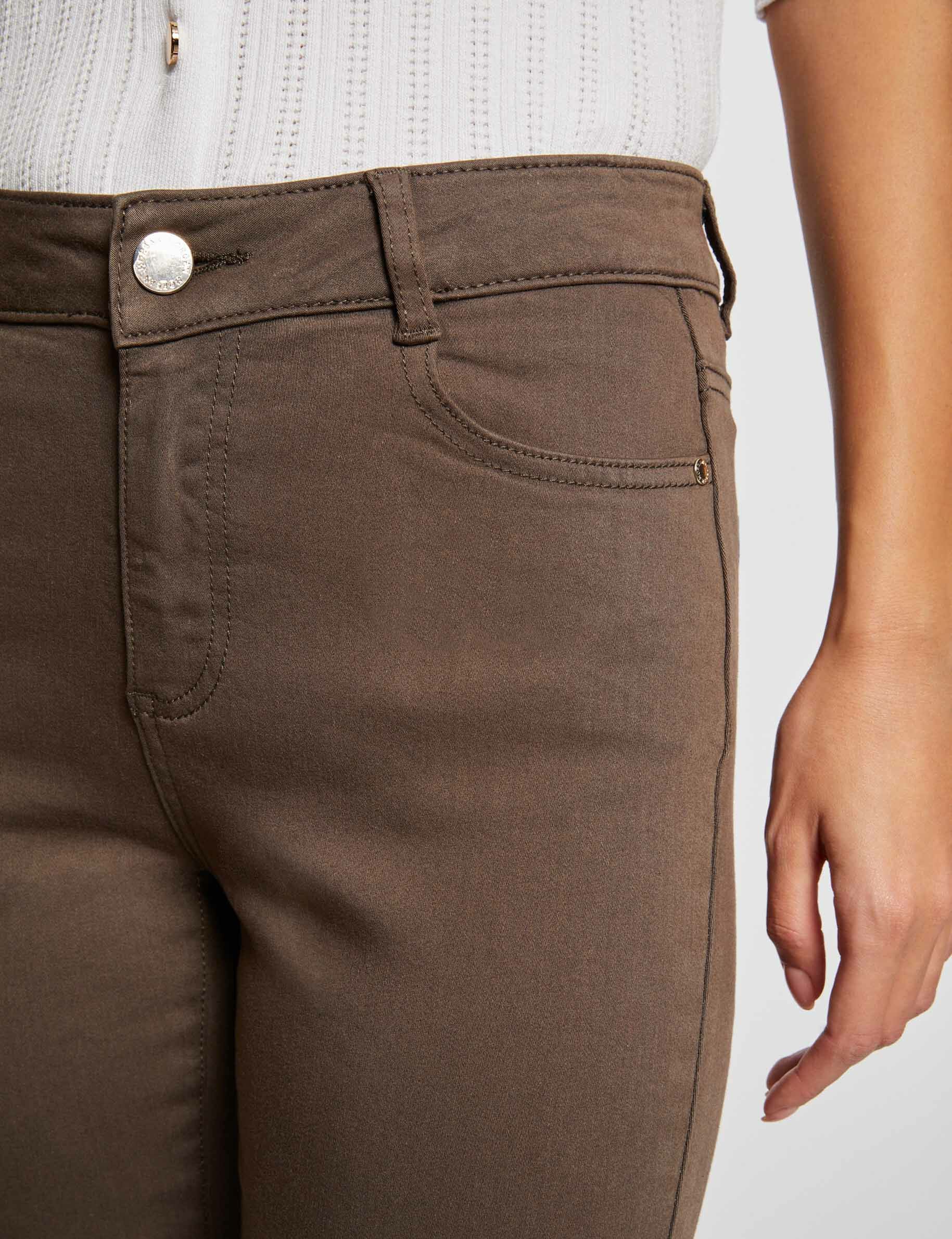 Buy Chocolate Stretch Linen Pants online - Etcetera