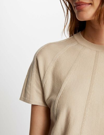 Short-sleeved jumper beige women