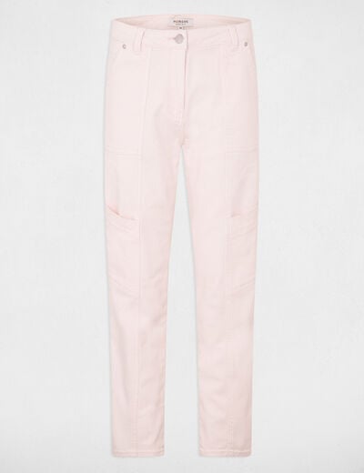 Acid wash fitted jeans light pink ladies'