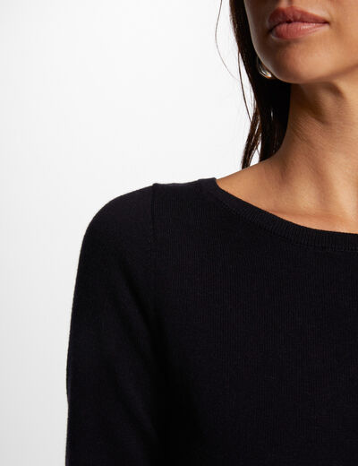 Jumper with boat neck navy women