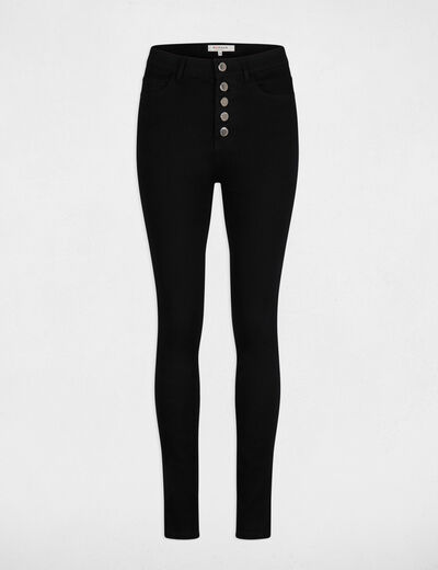 Buttoned skinny jeans black women