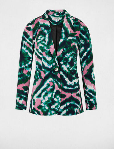 Printed loose blazer multicolored ladies'