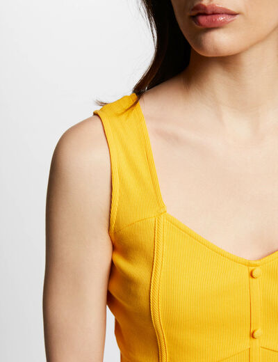 Ribbed vest top ochre ladies'