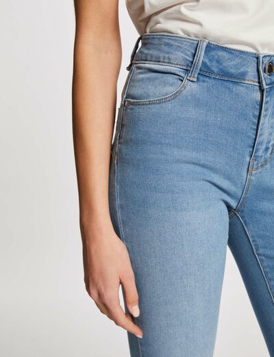 Jeans slim taille standard jean bleached femme