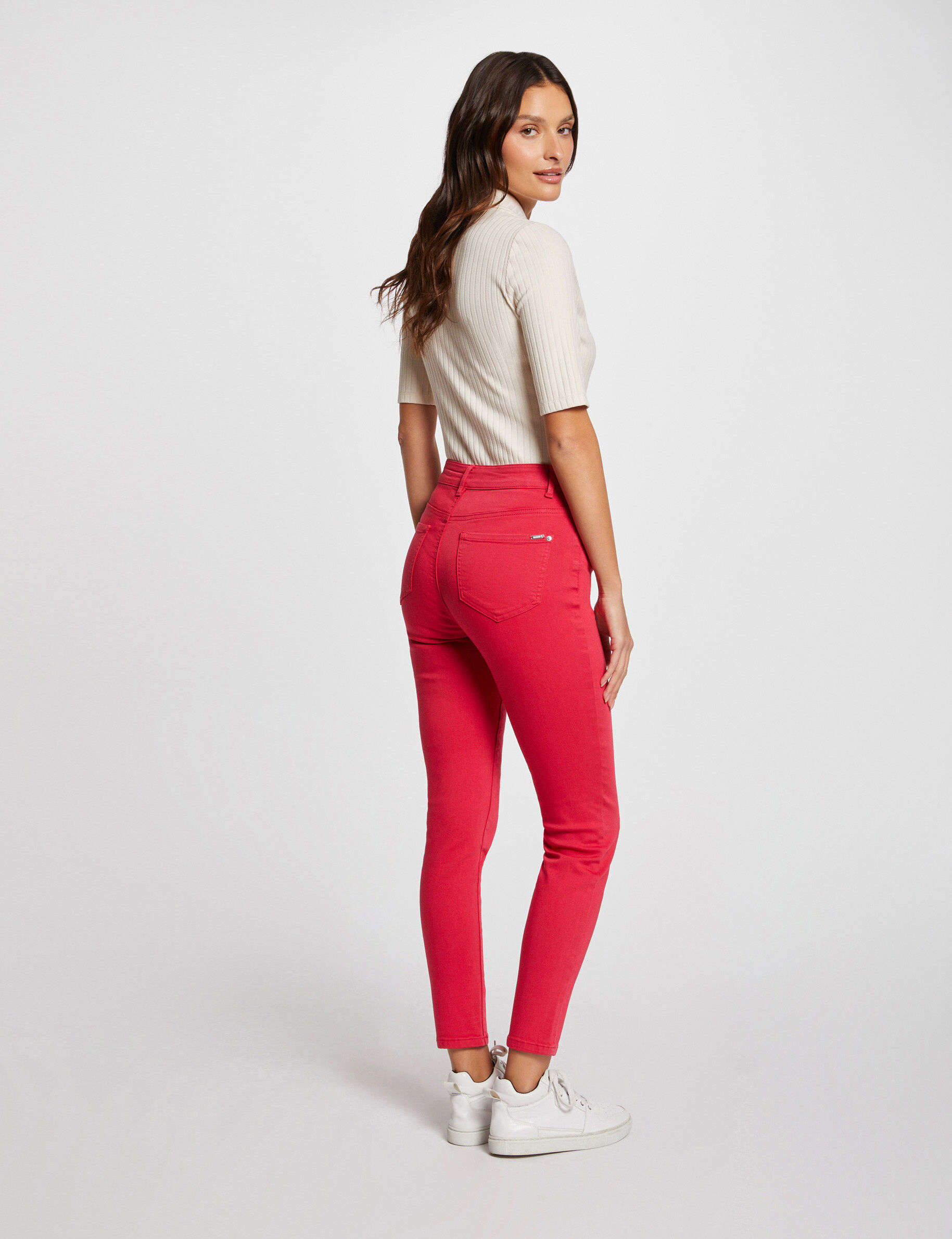 HotSquash Premium Stretch Skinny Trouser, Red Houndstooth at John Lewis &  Partners