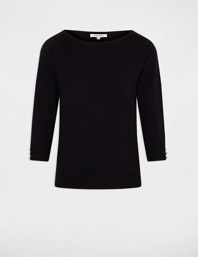 Jumper with boat neck navy ladies'