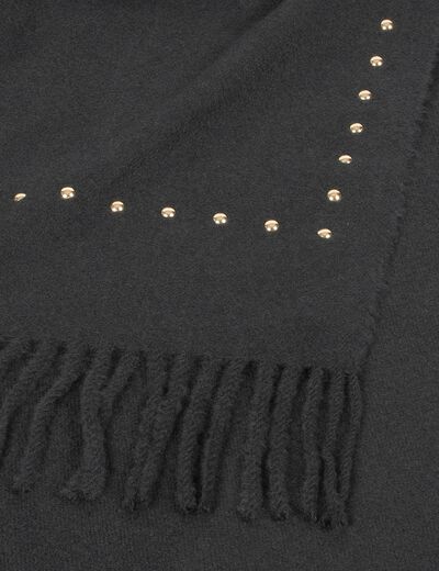 Scarf with studs anthracite grey women