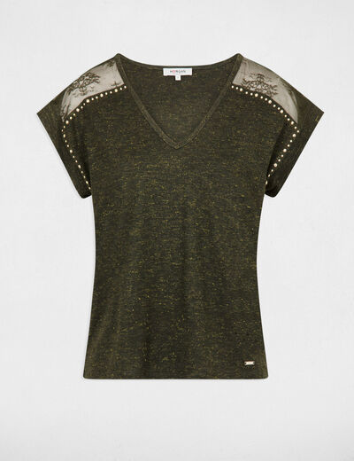 Short-sleeved t-shirt dark green women