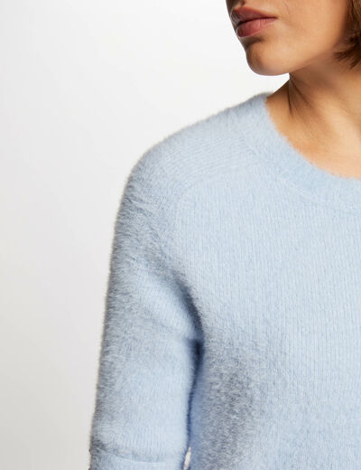 Short-sleeved jumper light blue women