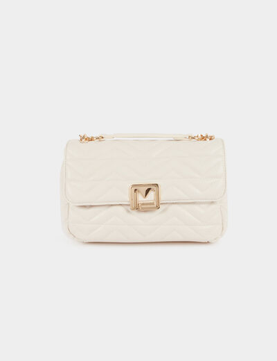 Quilted bag with M buckle ivory women