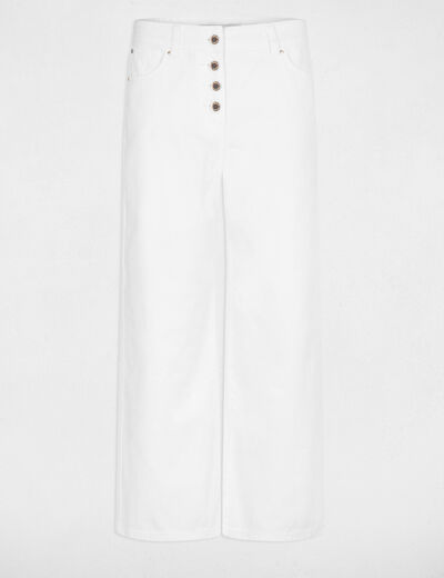 Cropped straight jeans ecru women