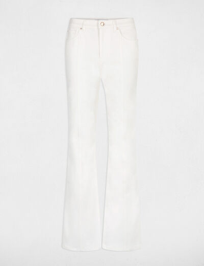High-waisted straight jeans ecru ladies'