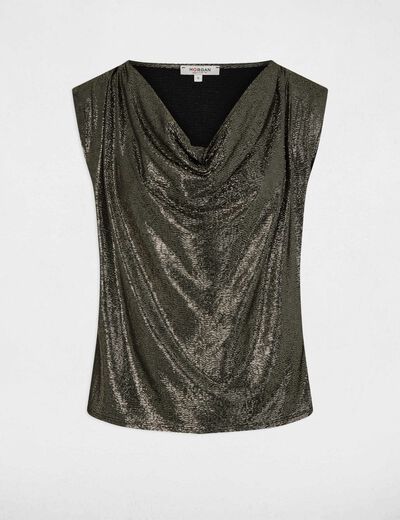 Top with cowl neck gold ladies'