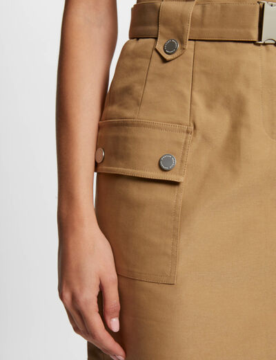 Mini skirt with flap pockets beige ladies'