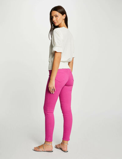 Low-waisted skinny jeans dark pink ladies'