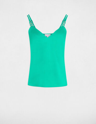 Satin top with straps green ladies'
