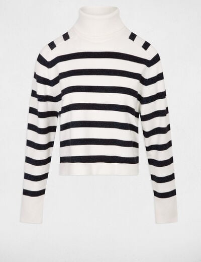 Stripped jumper turtleneck ivory ladies'