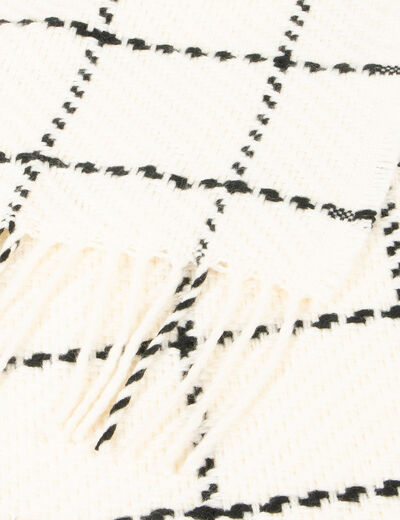 Check print scarf ivory ladies'