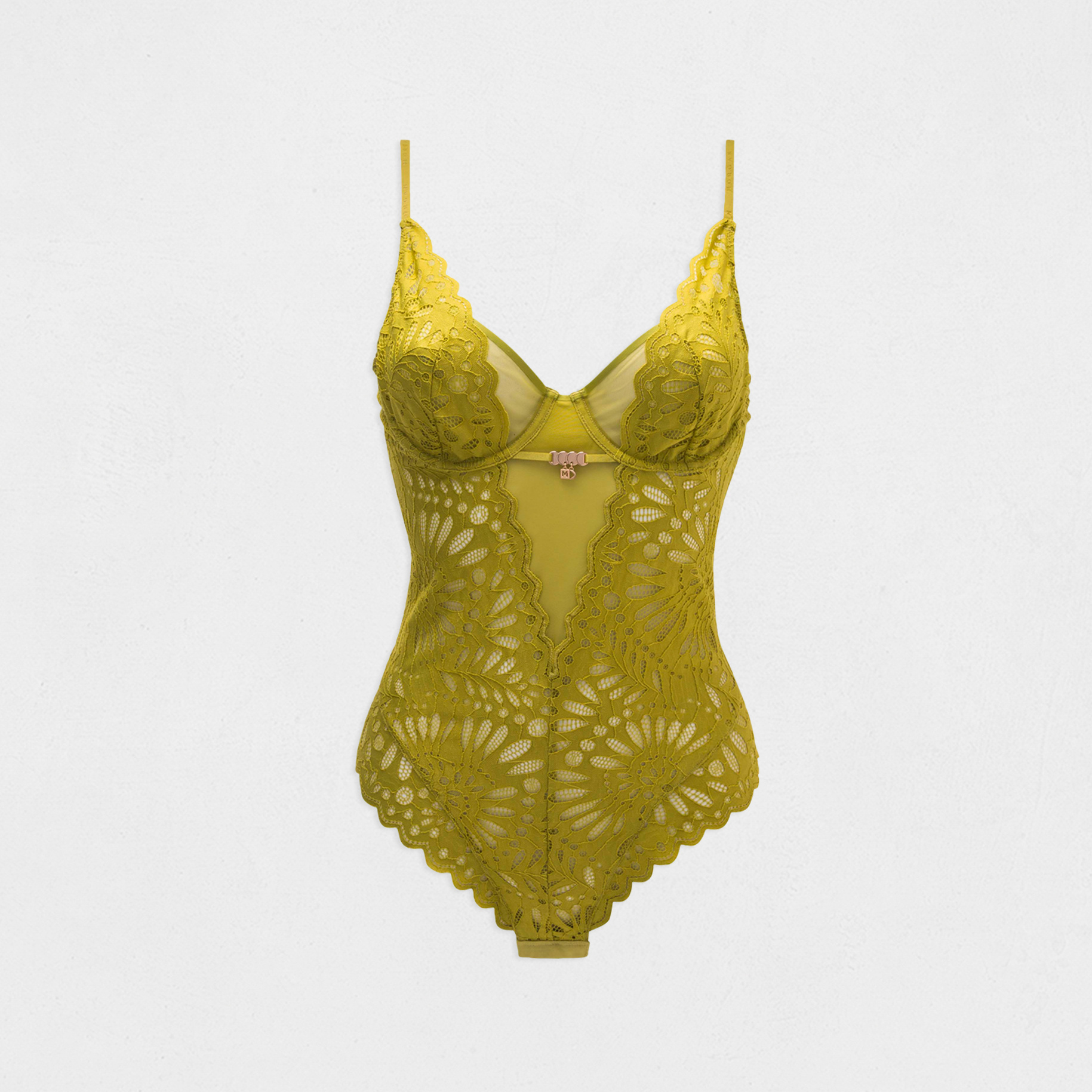 Lace bodysuit green women