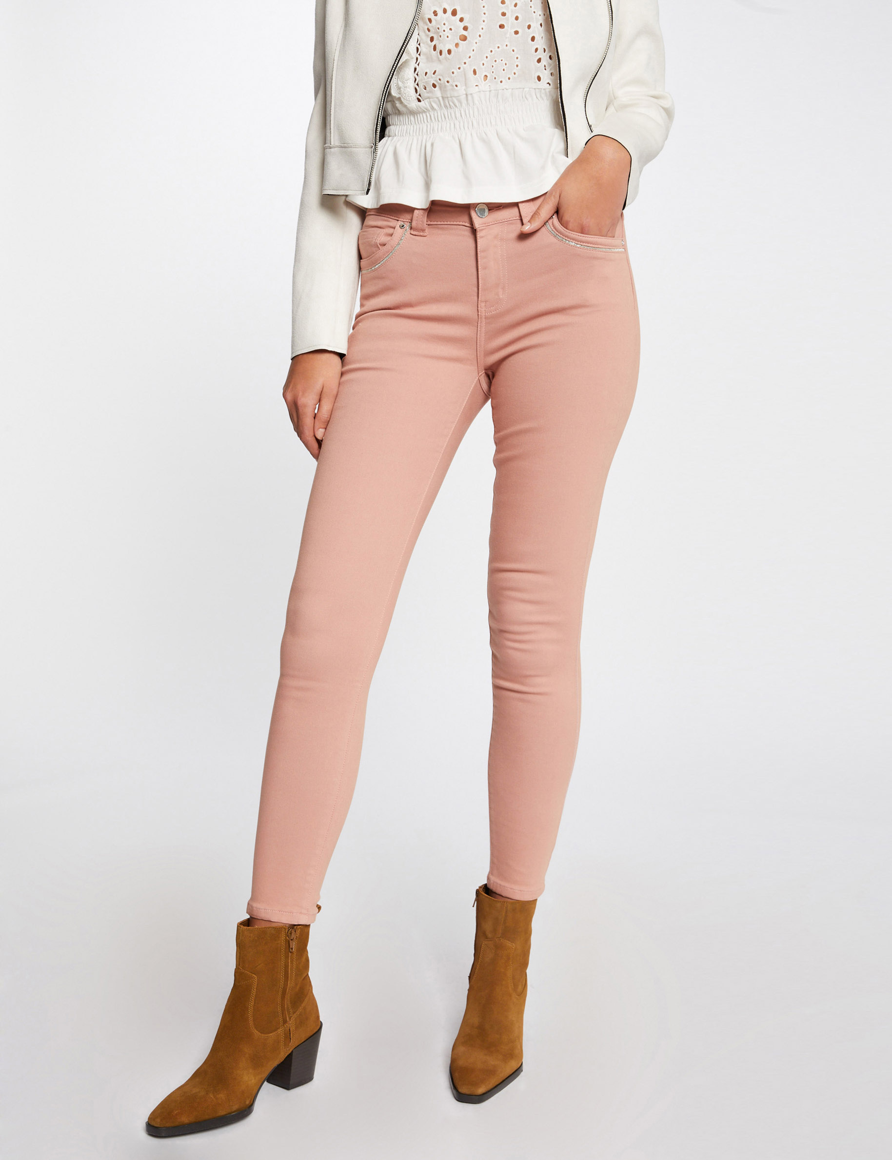 Dusty pink best sale skinny jeans