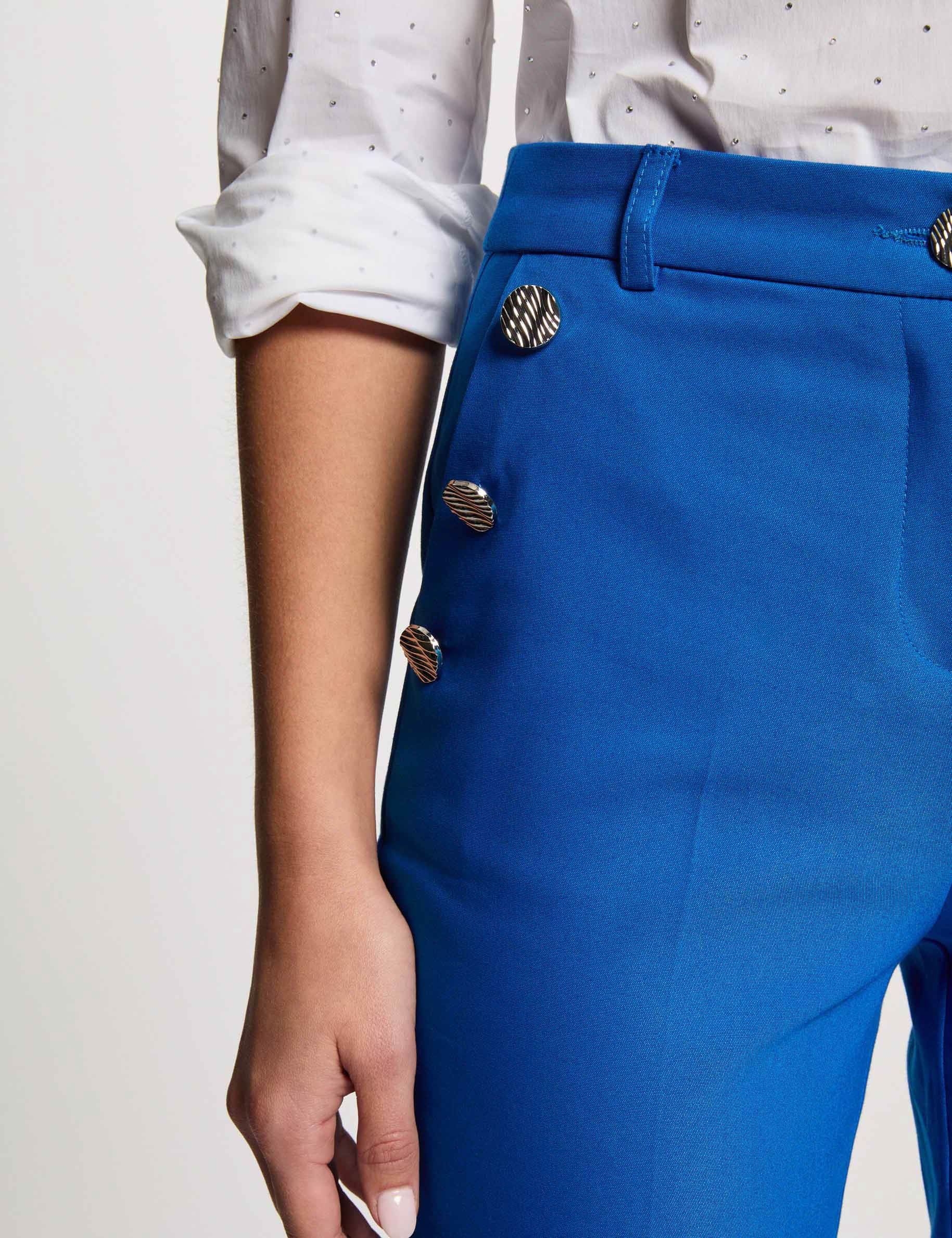 Cropped cigarette trousers electric blue women