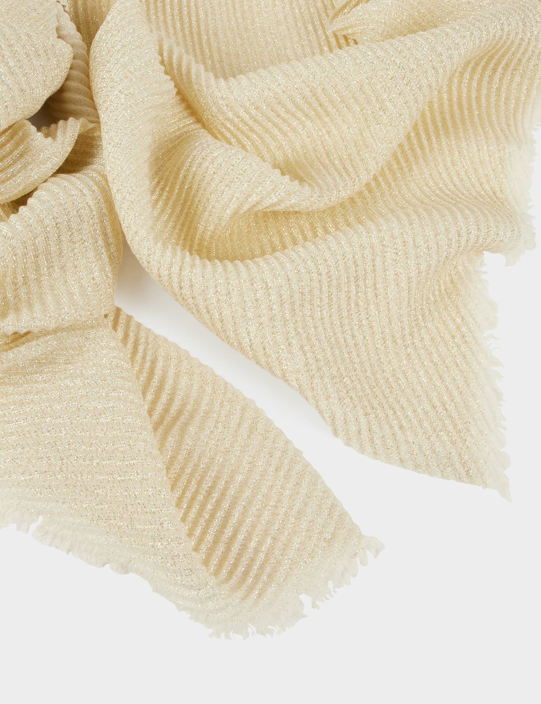 Pleated scarf gold women