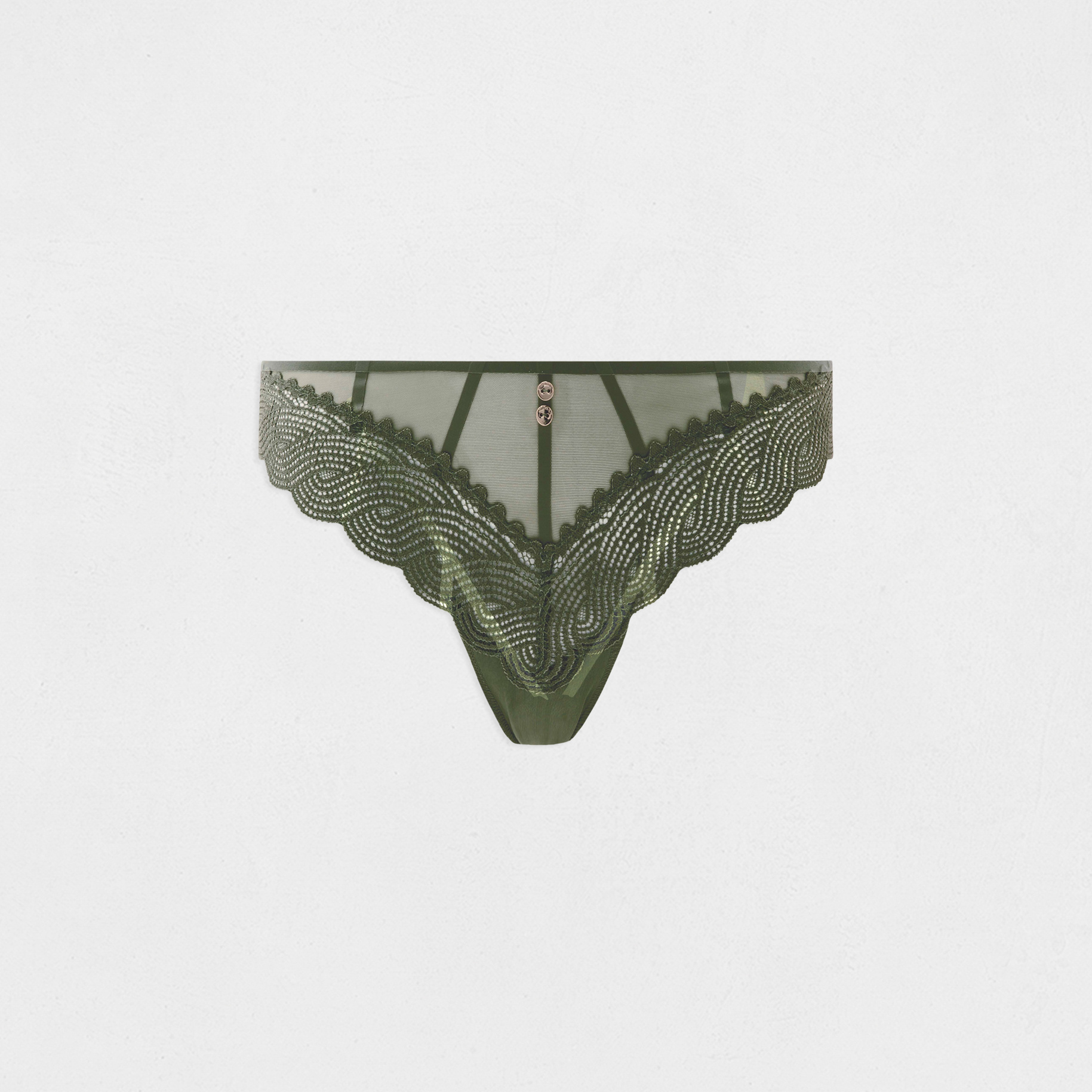 Lace briefs khaki green women