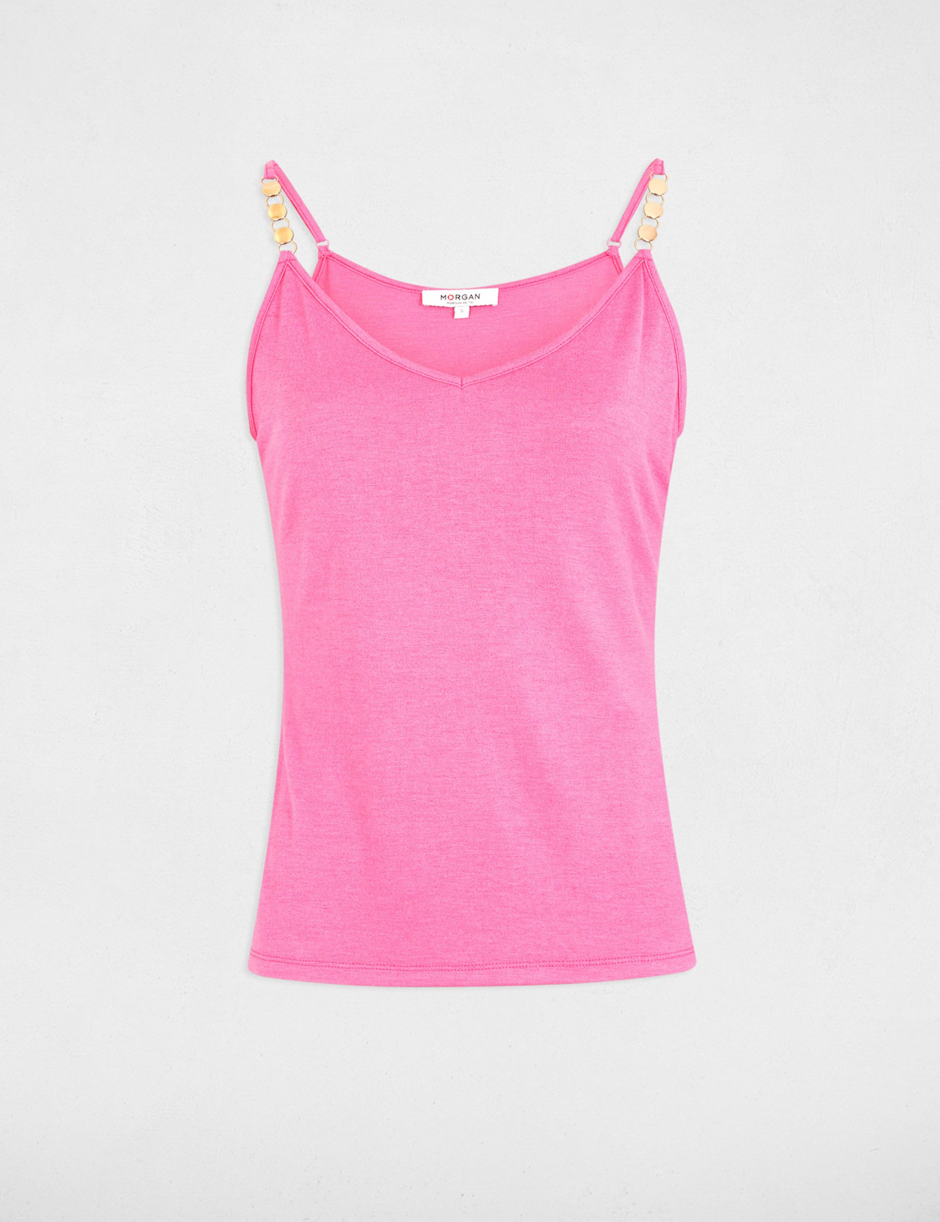 Vest top thin straps pink women